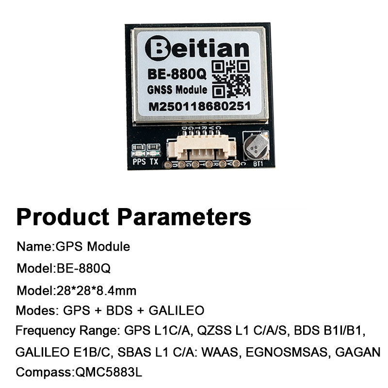 BE-880Q GNSS GPS Modülü M10050 - Drone Compass incelemesi ve fiyatı