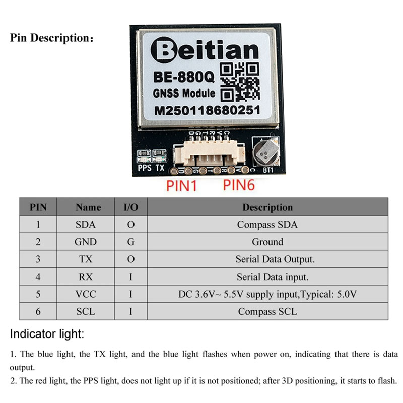 BE-880Q GNSS GPS Modülü M10050 - Drone Compass incelemesi ve fiyatı